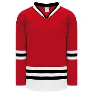 Athletic Knit Hockey Jersey, Chicago Blackhawks Red Pattern, Adult Size Large